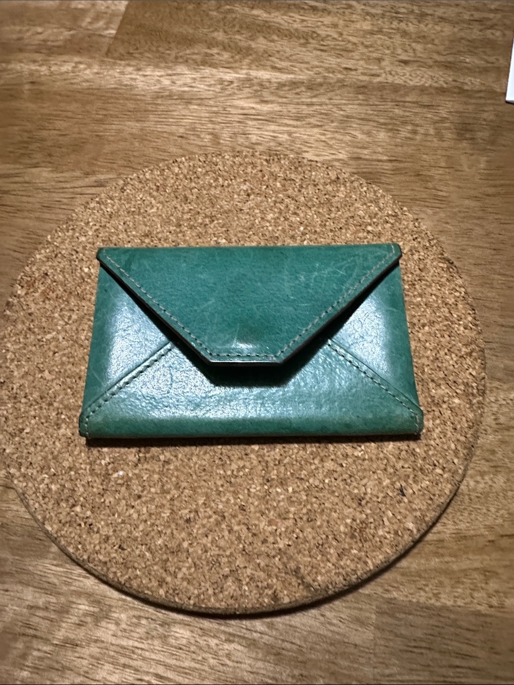 Leather Envelope Wallet - Green
